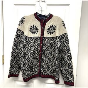 Nordic Sweater Katherine Johansson Cotton Cardigan Martha’s Vineyard Women’s M